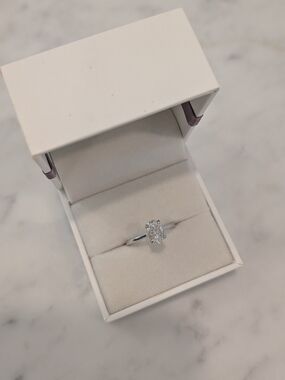 2 Carat Moissanite Sterling Silver Engagement Ring - Size 9